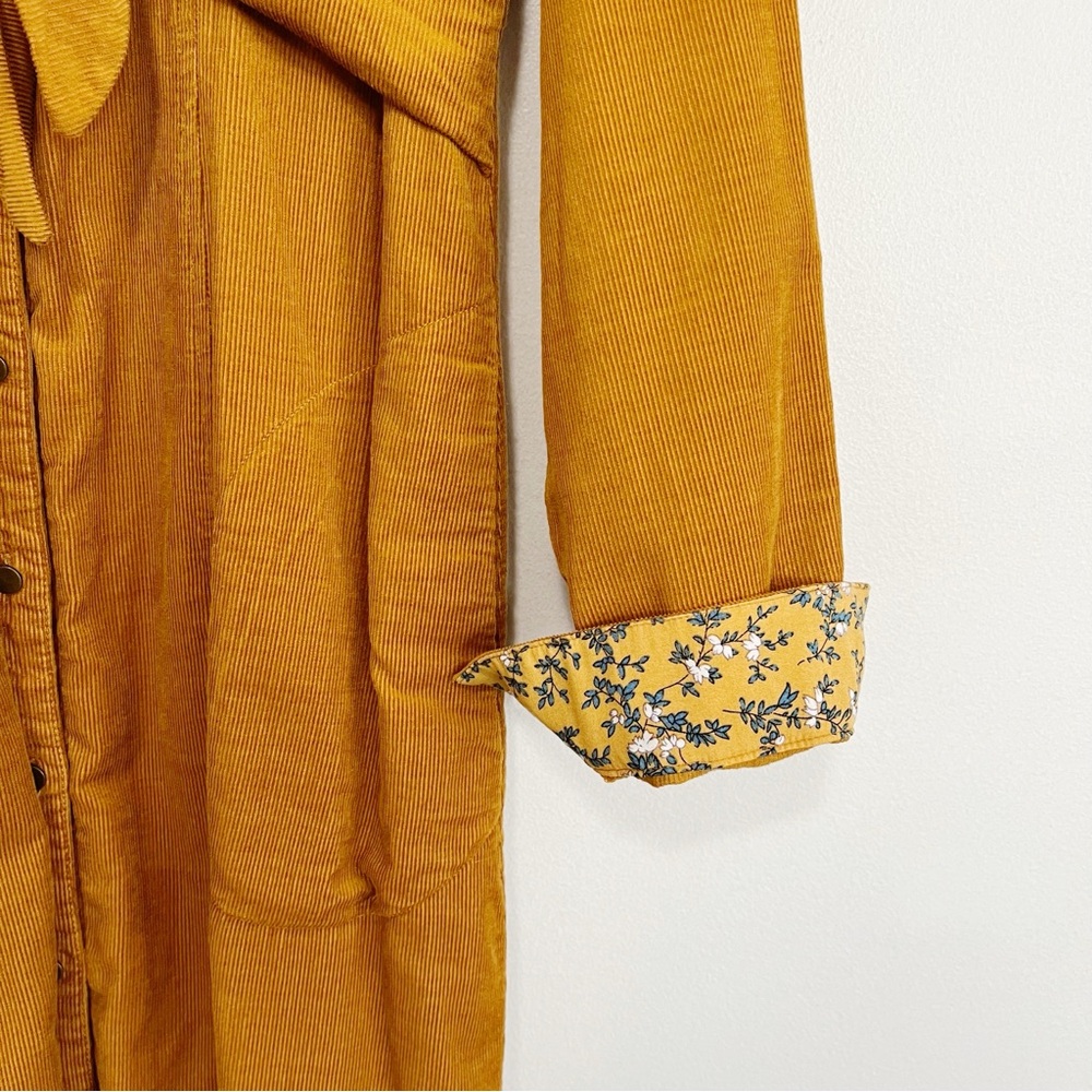 Anthropologie Mustard Yellow Tie-Front Dress - Picture 7 of 8